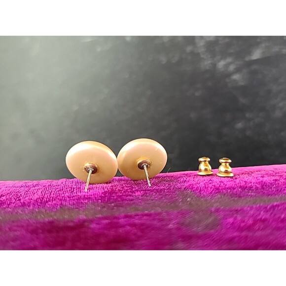 Faux Pearl Stud Earrings Vintage Costume Jewelry - Picture 6 of 10